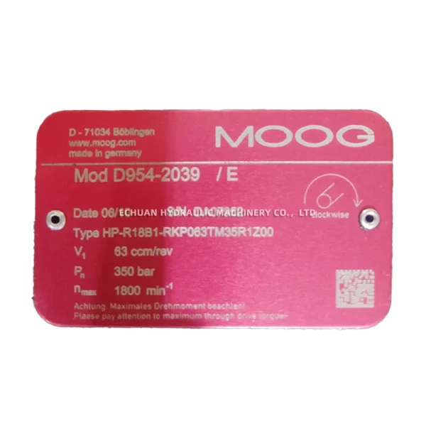 MOOG D954-2039 HP-R18B1-RKP063TM35R1Z00 - Image 2