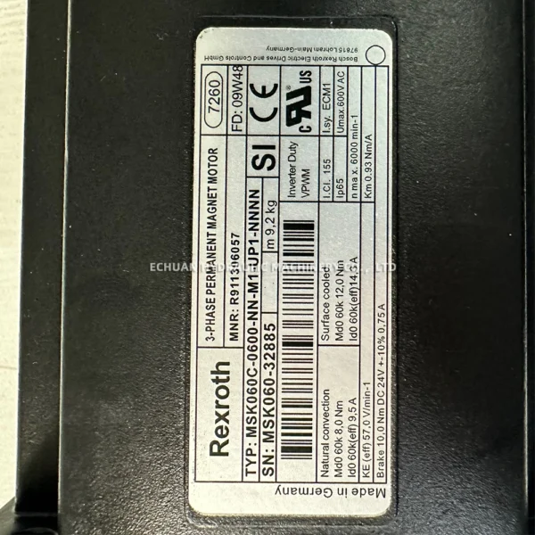 REXROTH R911306057 MSK060C-0600-NN-M1-UP1-NNNN - Image 2