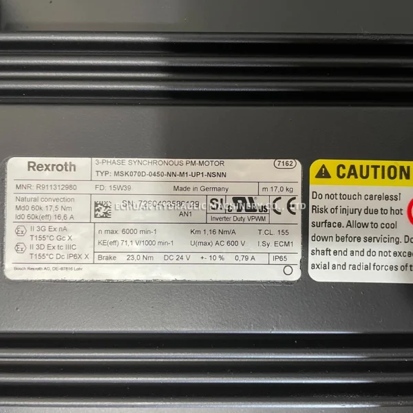 REXROTH R911299946 MSK070D-0450-NN-M1-UP1-NNNN - Image 2