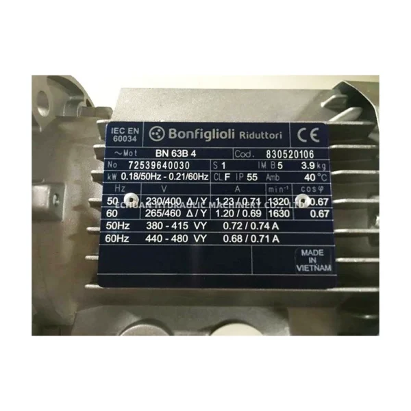 BONFIGLIOLI  BN63B4 830520106 3 PH 460 V 1630RPM 50/60 HZ - Image 4