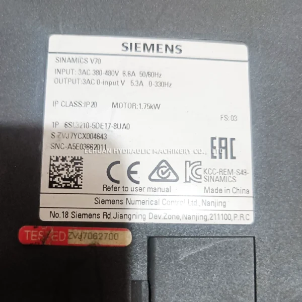 SIEMENS 6SL3210-5DE17-8UA0 - Image 2