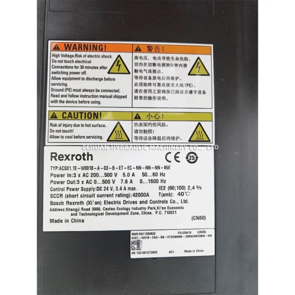 REXROTH R911392822 ACS01.1E-W0018-A-03-B-ET-EC-NN-NN-NN-NW - Image 2