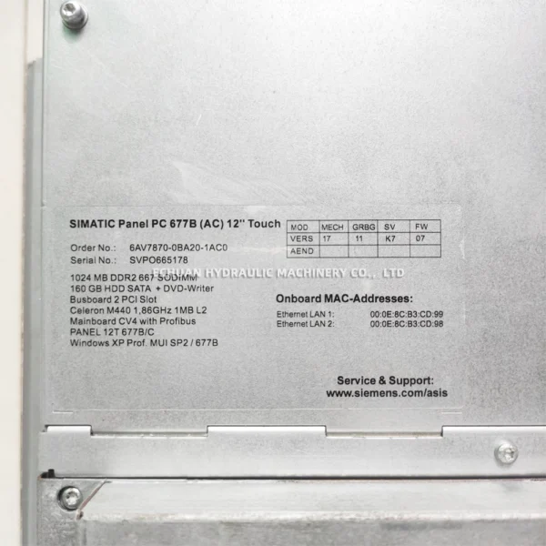 SIEMENS 6AV7870-0BA20-1AC0 - Image 3