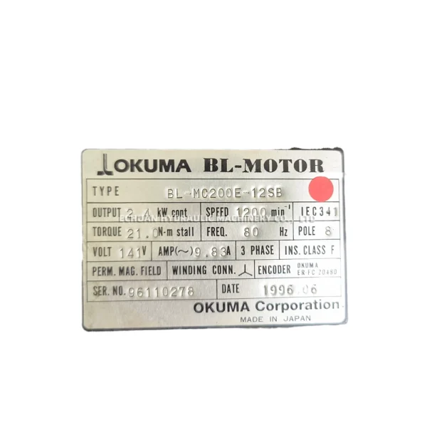 OKUMA BL-MOTOR BL-MC200E-12SB - Image 4