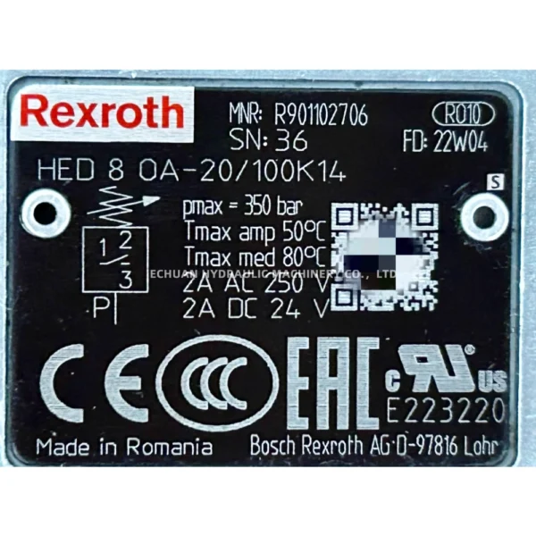 REXROTH R901102706 HED8OA-20/100K14 - Image 2