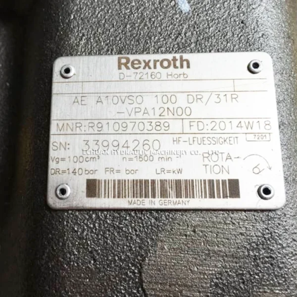 REXROTH  R910970389 AEA10VSO100DR/31R-VPA12N00 - Image 3