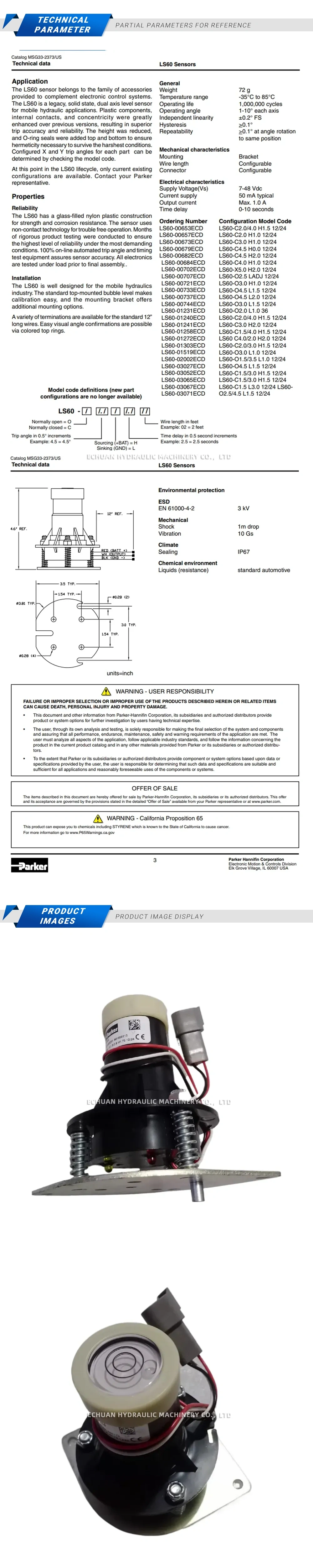 Parker LS60-C1.8/2.8H1.75 12/24 153322 Description