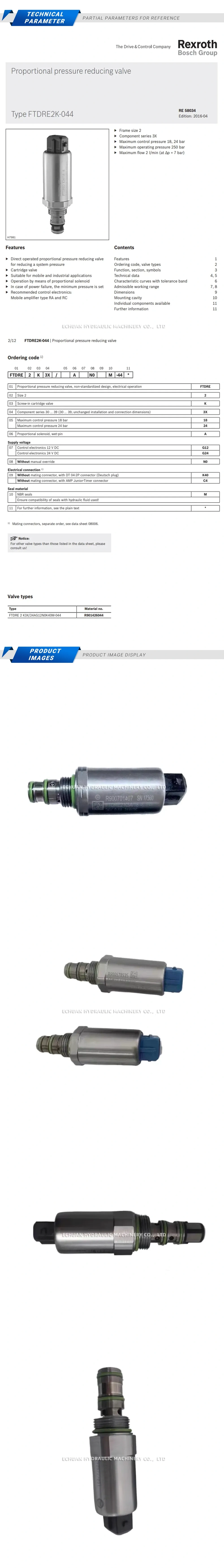 Rexroth 2 K3X/18AG24C4V-8 R900701407 Description