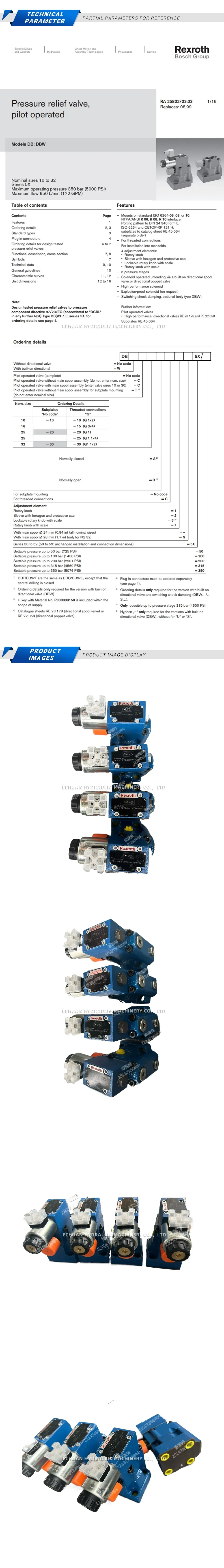 Rexroth DBW10B2-5X/200Y-6EG24N9K4 R900925808 Description