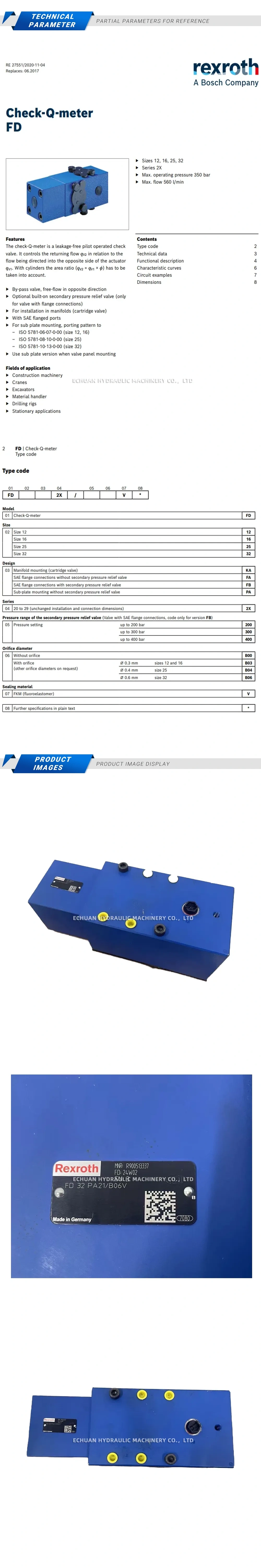 Rexroth FD 32 PA21/B06V R900513337 Description
