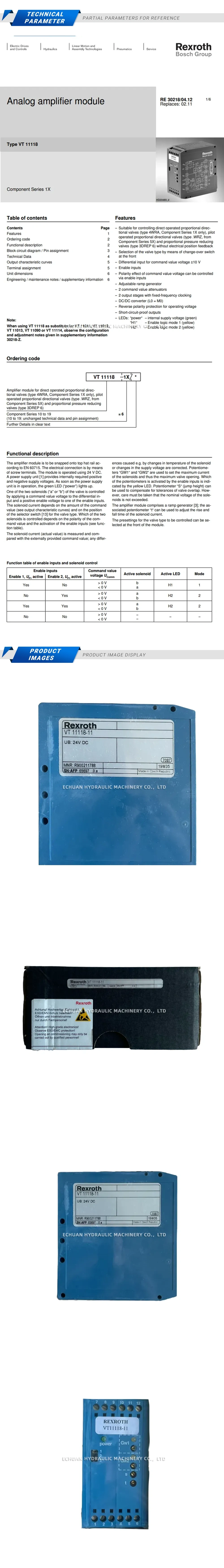 Rexroth VT 11118-11 R900211788 Description