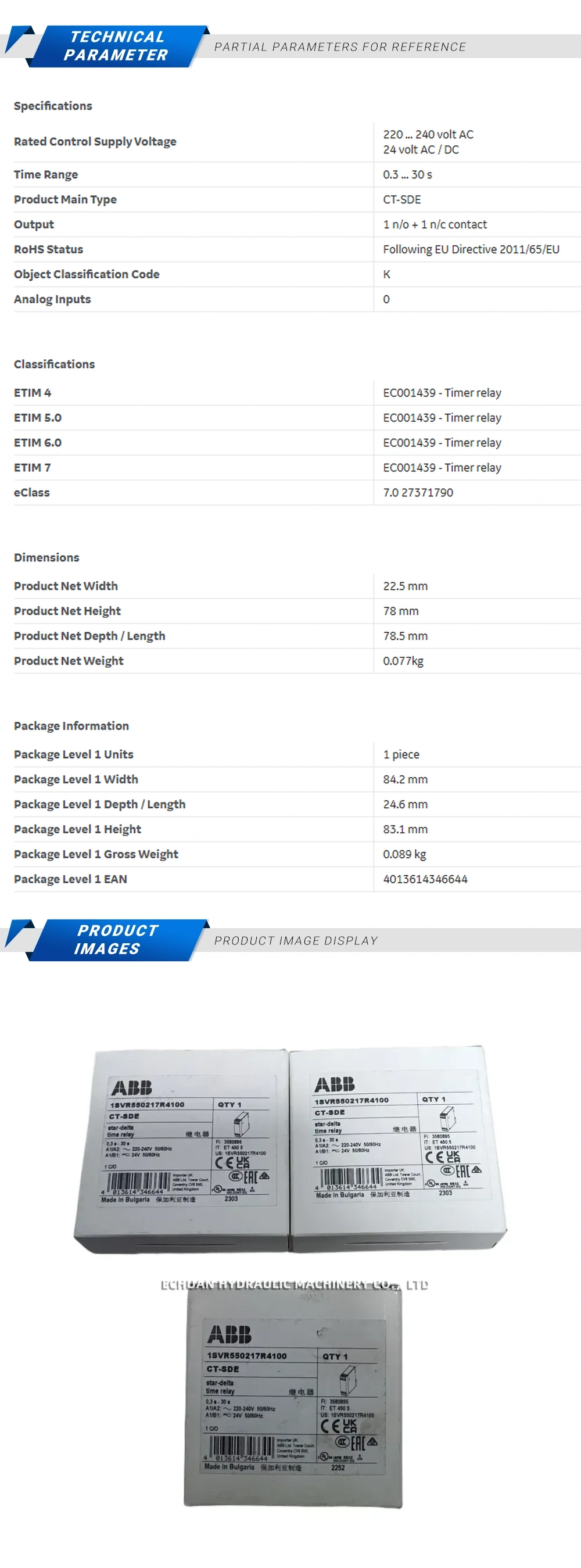 ABB 1SVR550217R4100 Description