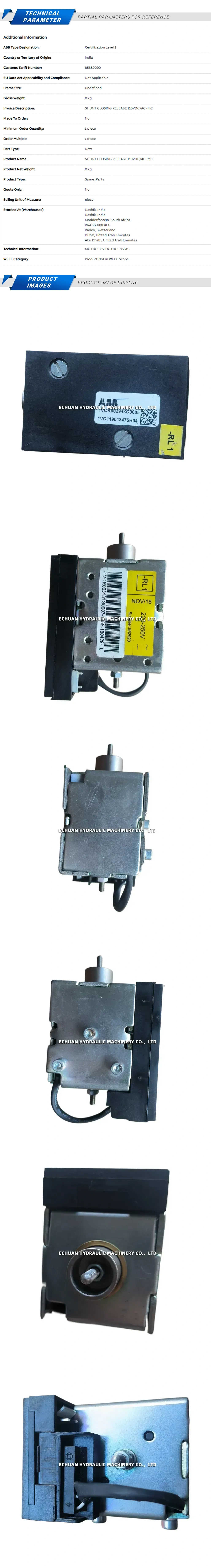 ABB 1VCR002948G0005 Description