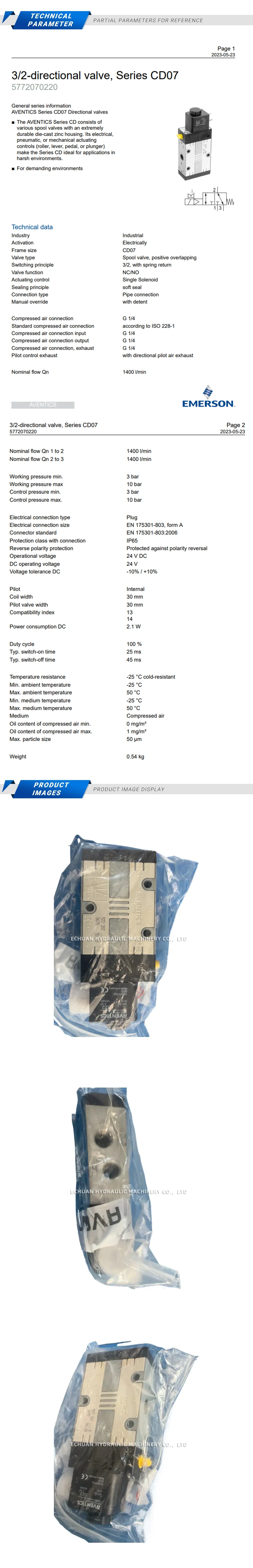 AVENTICS 5772070220 24VDC Description