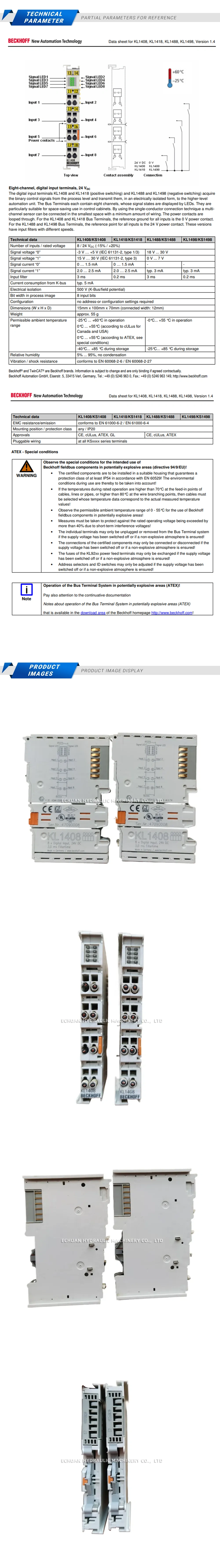 BECKHOFF KL1408 Description