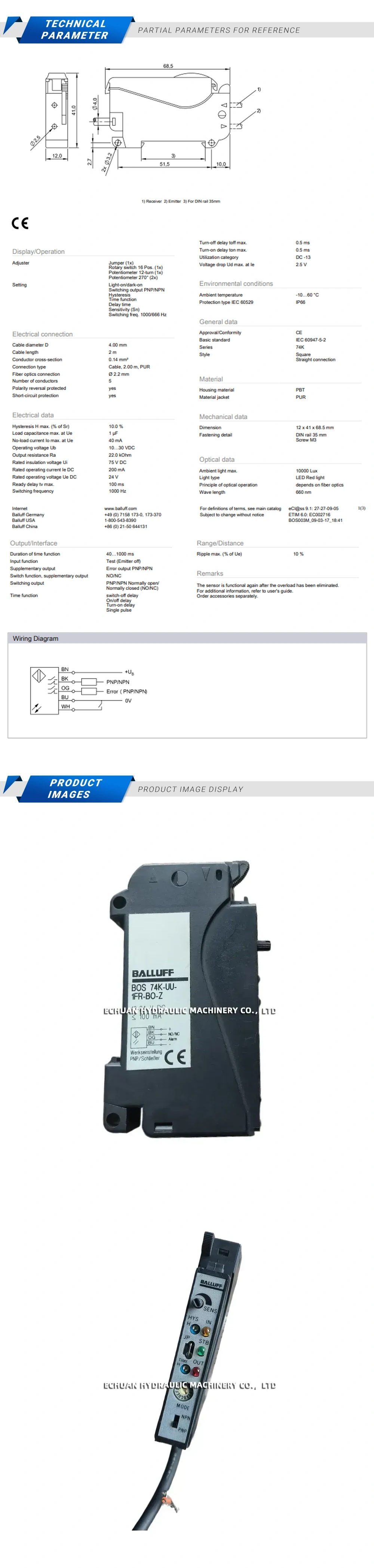 Balluff BOS 74K-UU-1FR-BO-Z Description