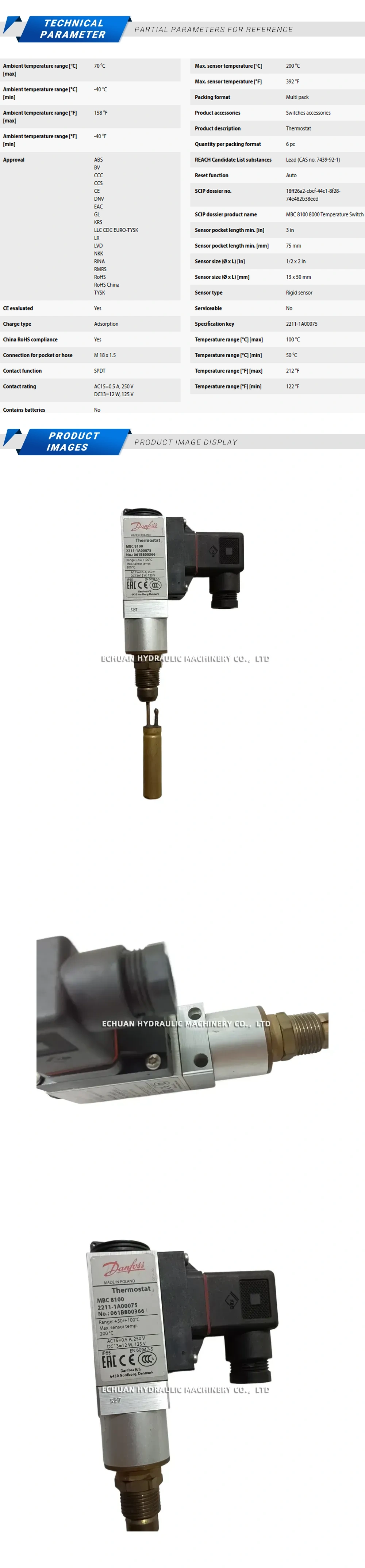 DANFOSS MBC8100 2211-1A00075 061B800366 Description