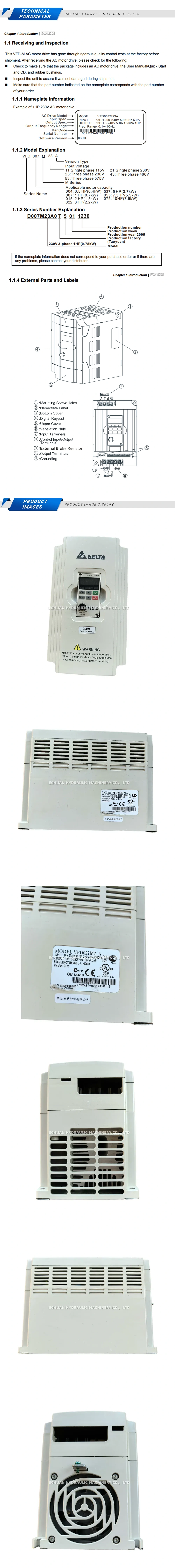 DELTA VFD022M21A Description