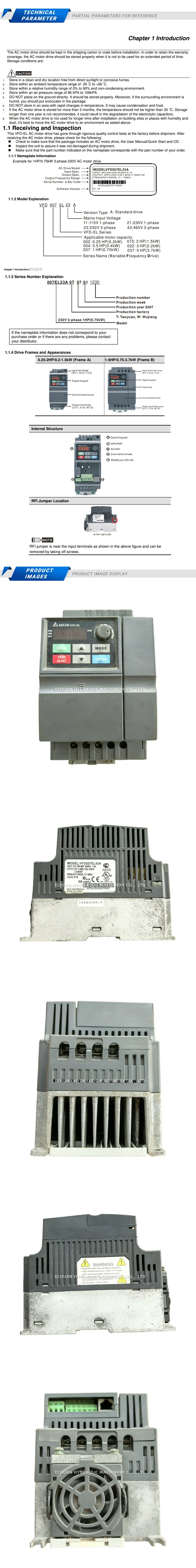 DELTA VFD037EL43A Description