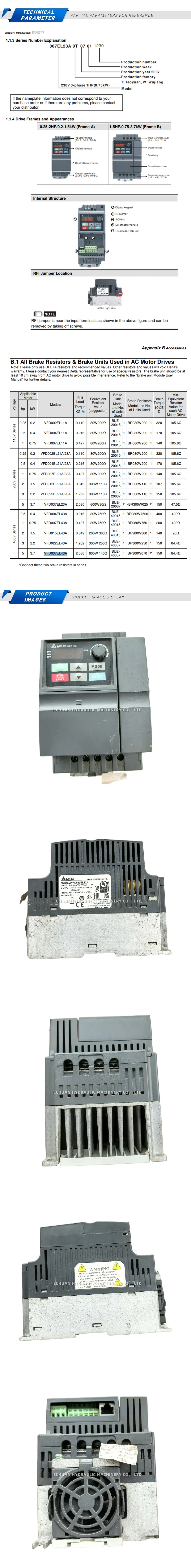 DELTA VFD037EL43A Description