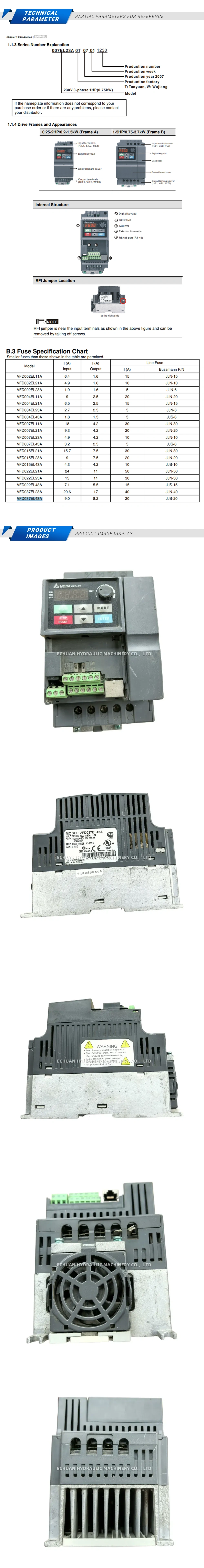 DELTA VFD037EL43A Description