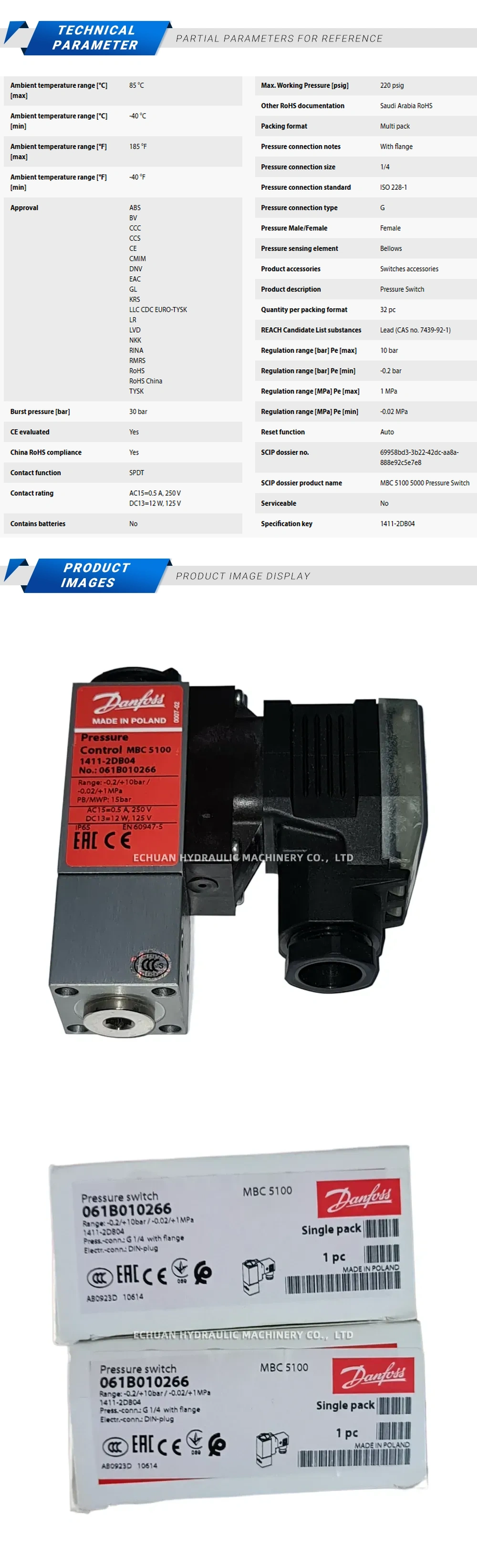 Danfoss 061B010266 Description