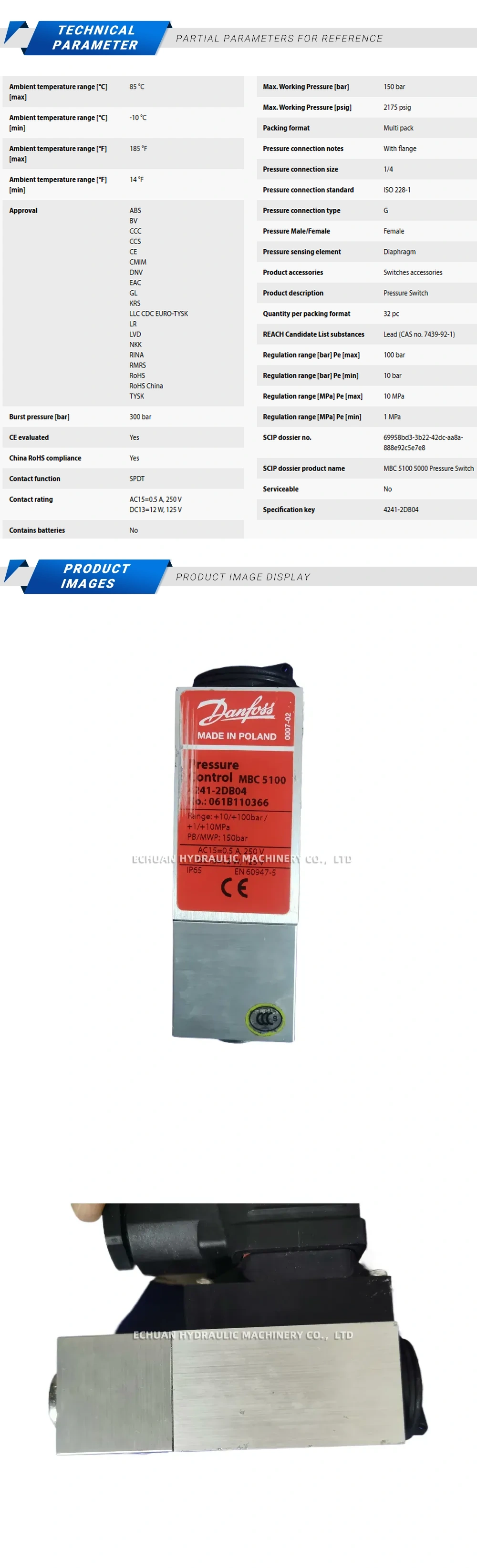 Danfoss MBC5100 061B110366 4241-2DB04 Description