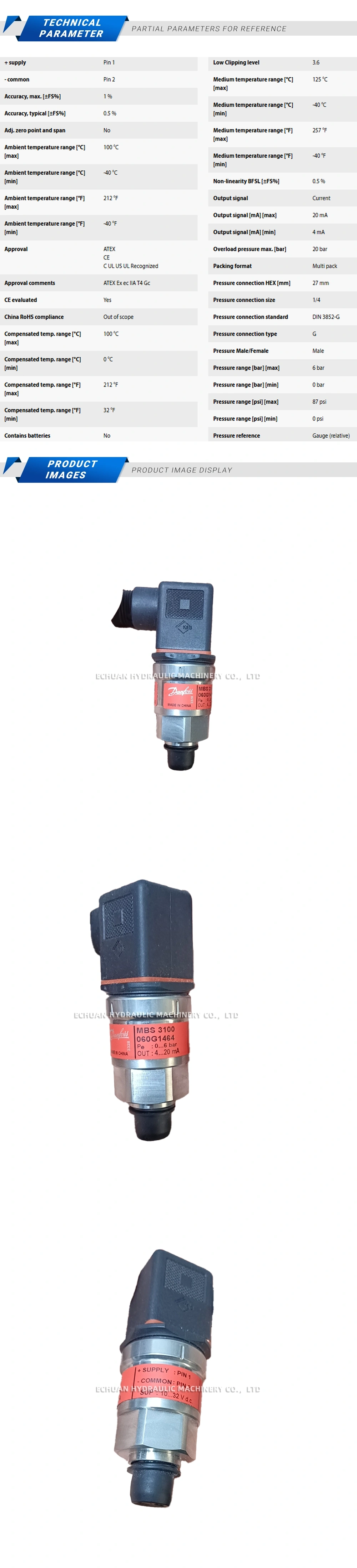 Danfoss MBS3100-060G1464 Description