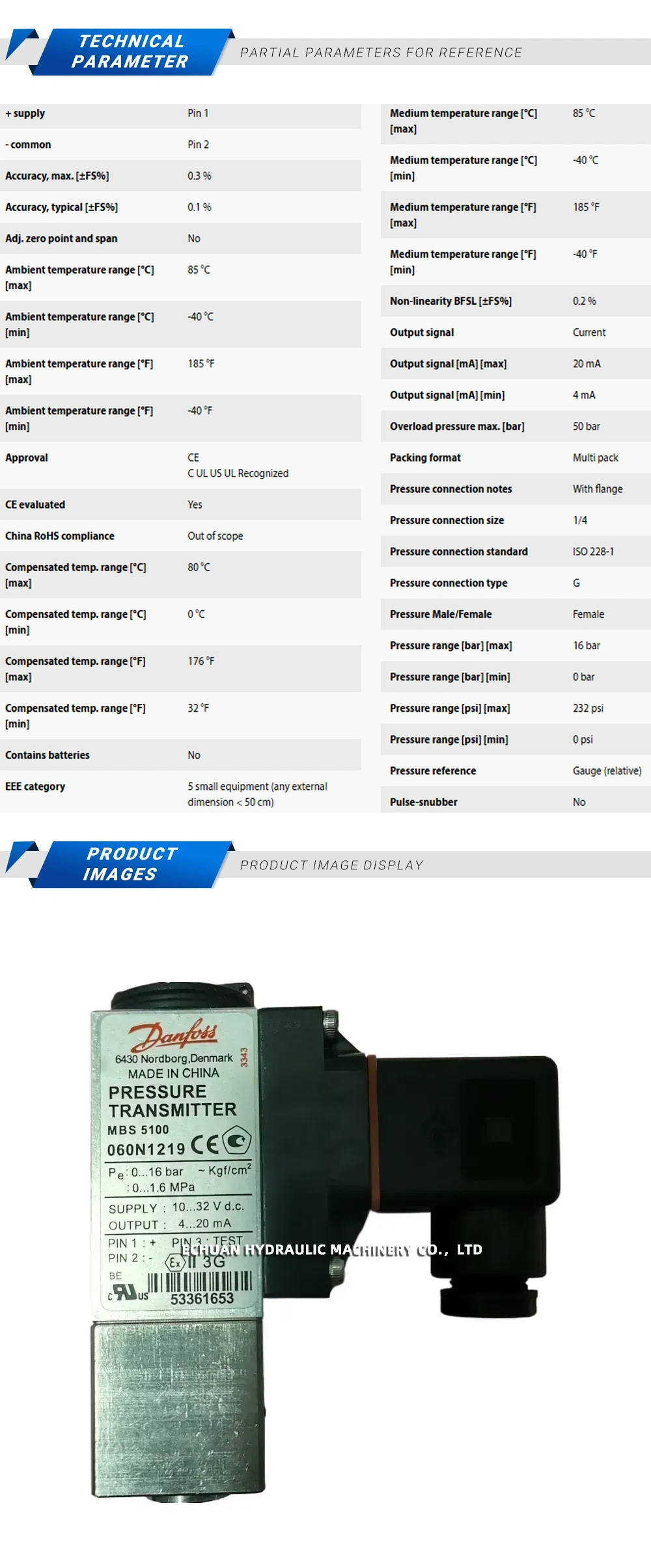 Danfoss MBS5100 060N1219 Description