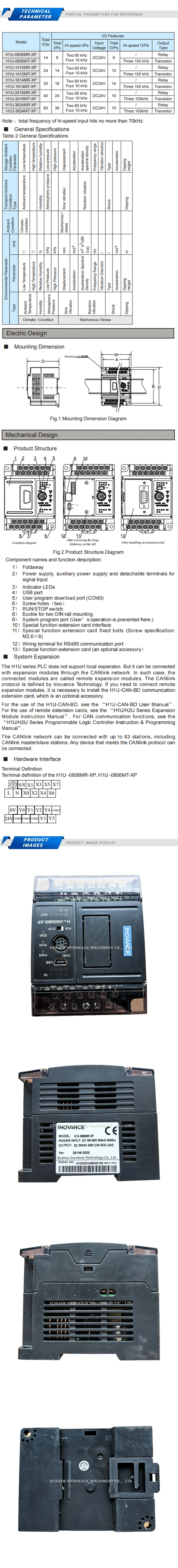 Inovance H1U-0806MR-XP Description