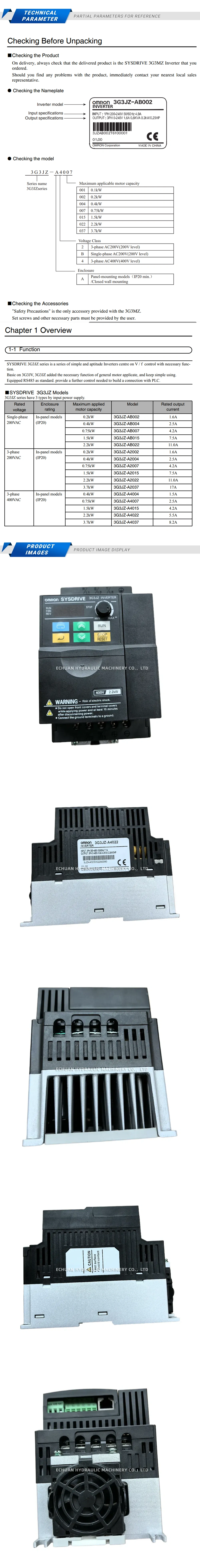 OMRON 3G3JZ-A4022 Description