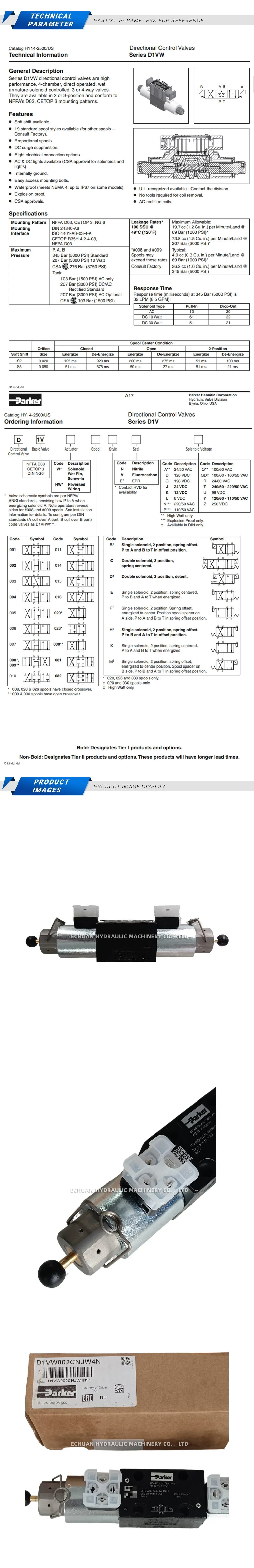 PARKER D1VW002CNJW4N91 Description
