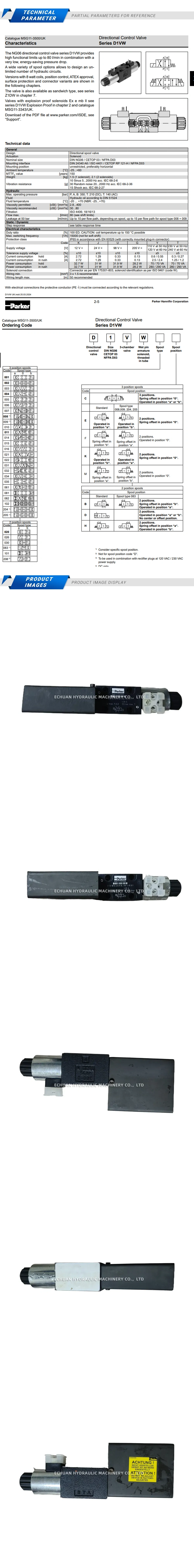 PARKER D1VW026HNJWI4N91 Description