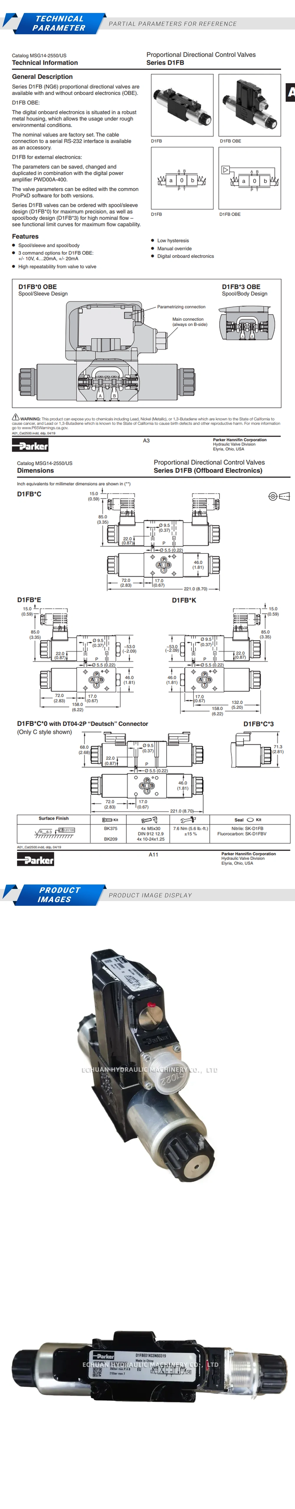 Parker D1FBE01KC0NS0319 Description
