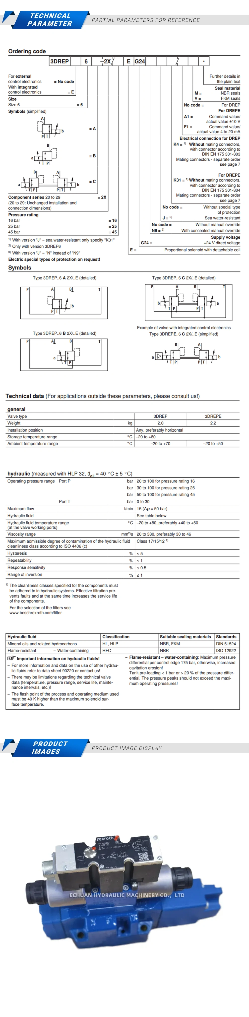 Rexroth 3DREPE 6 C-21-25EG24N9K31/F1M=00 R900958859 Description