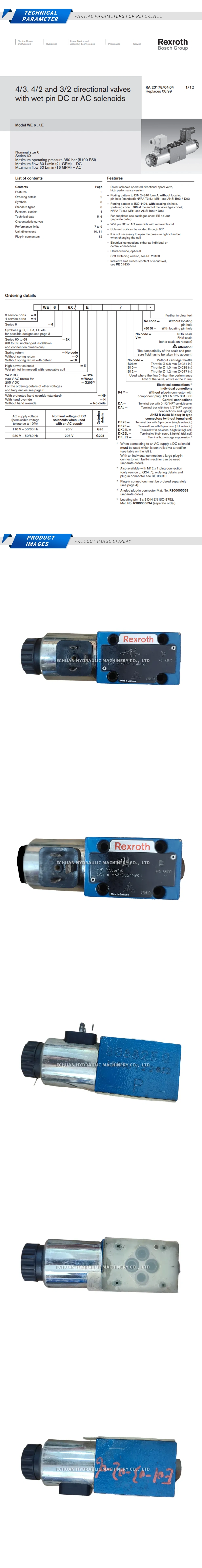 Rexroth 3WE 6 A62/EG24N9K4 R900561180 Description