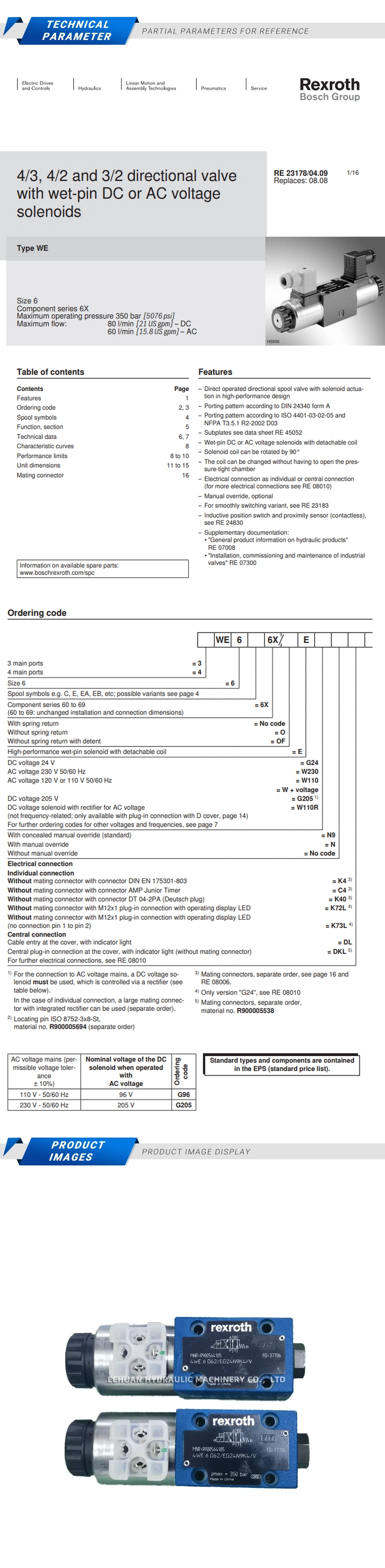 Rexroth 4WE6D62/EG24 Description