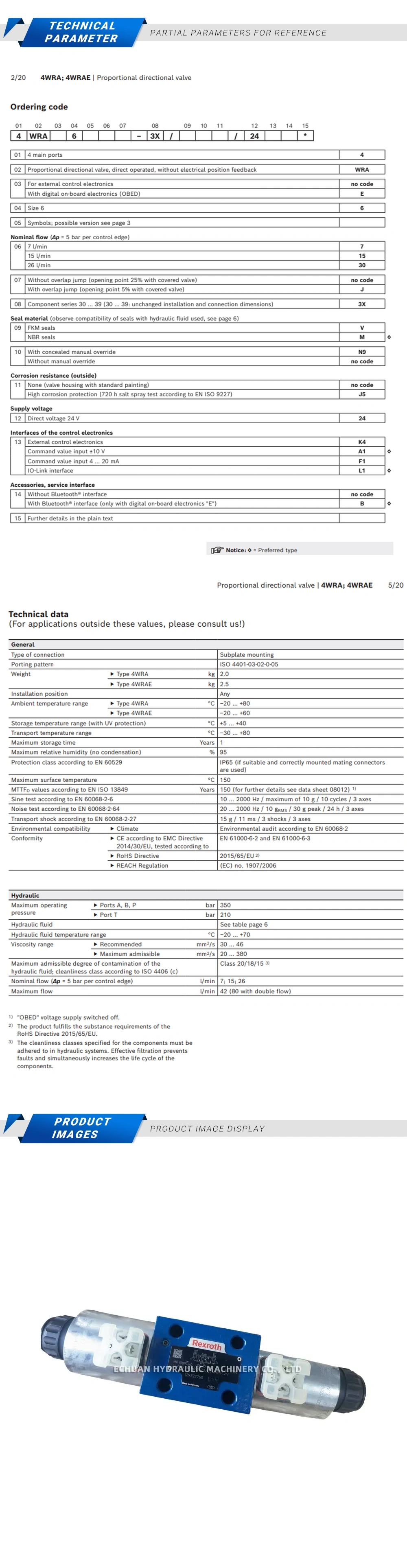 Rexroth 4WRA 10 W60-22/G24N9K4/V Description