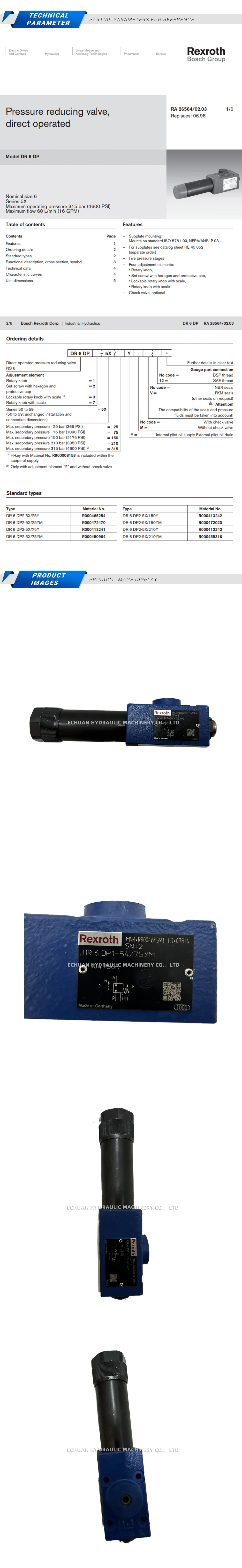 Rexroth DR 6 DP1-54/75YM R900466591 Description