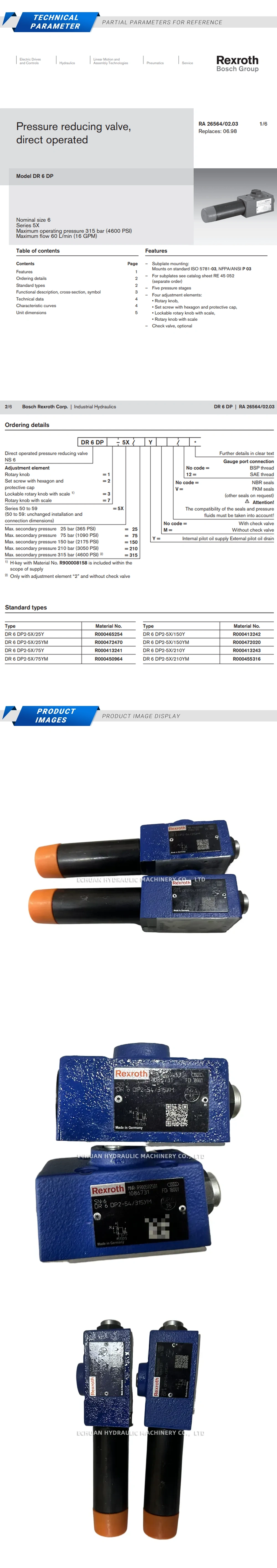 Rexroth DR 6 DP2-54/315YM Description