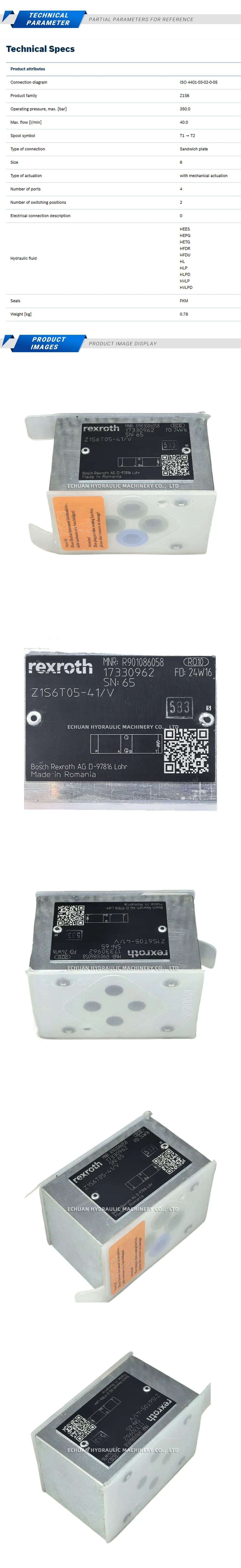 Rexroth R901086058 Z1S6T05-41/V Description