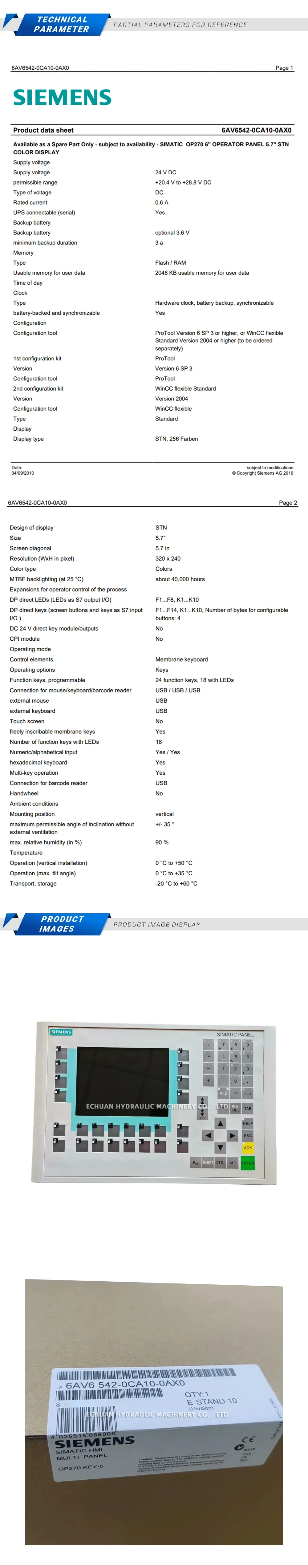 SIEMENS 6AV6542-0CA10-0AX0 Description