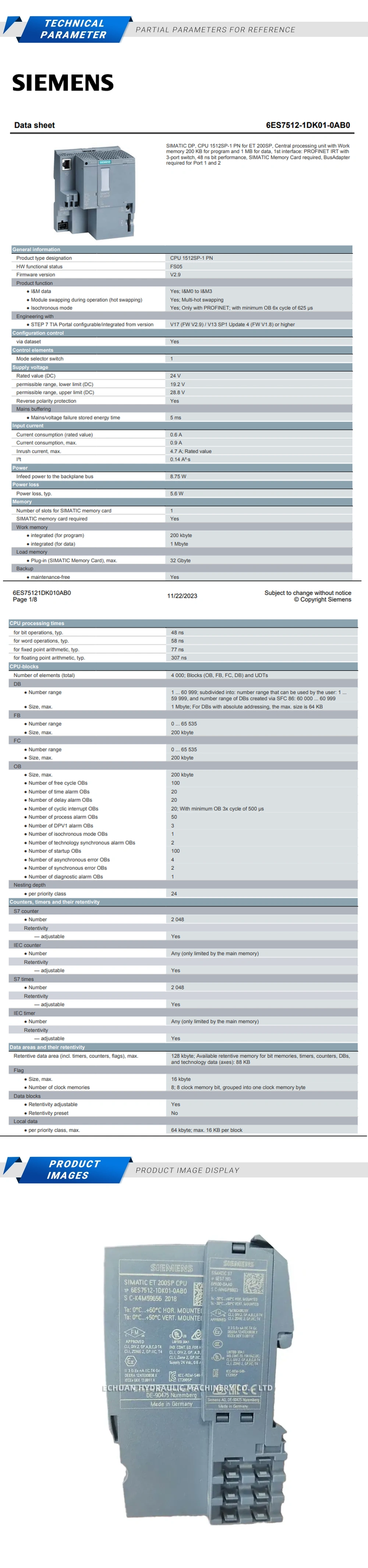 SIEMENS 6ES7512-1DK01-0AB0 Description