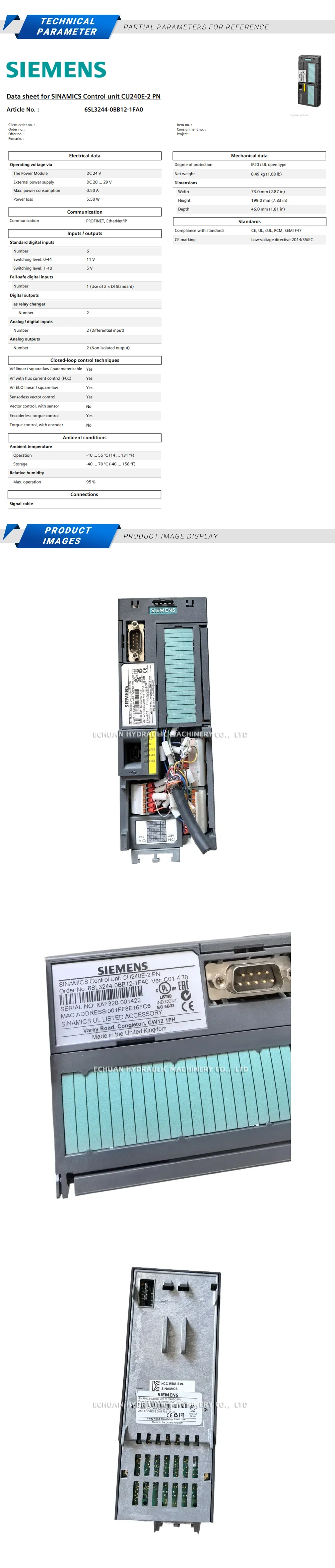 SIEMENS 6SL3244-0BB12-1FA0 Description