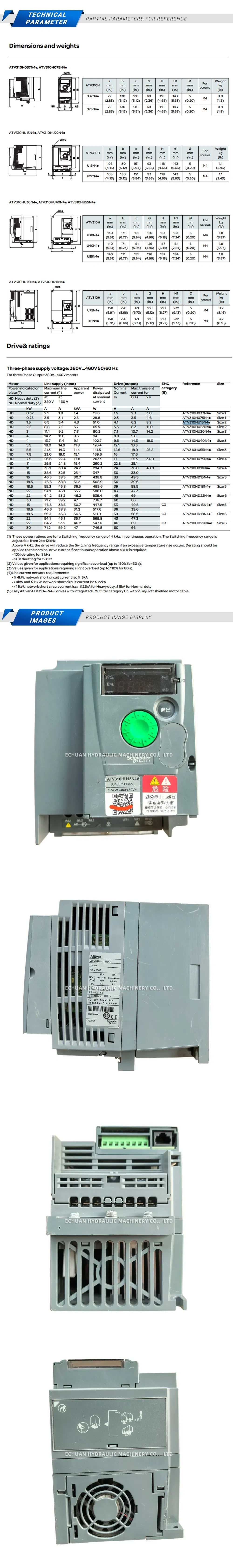 Schneider ATV310HU15N4A Description