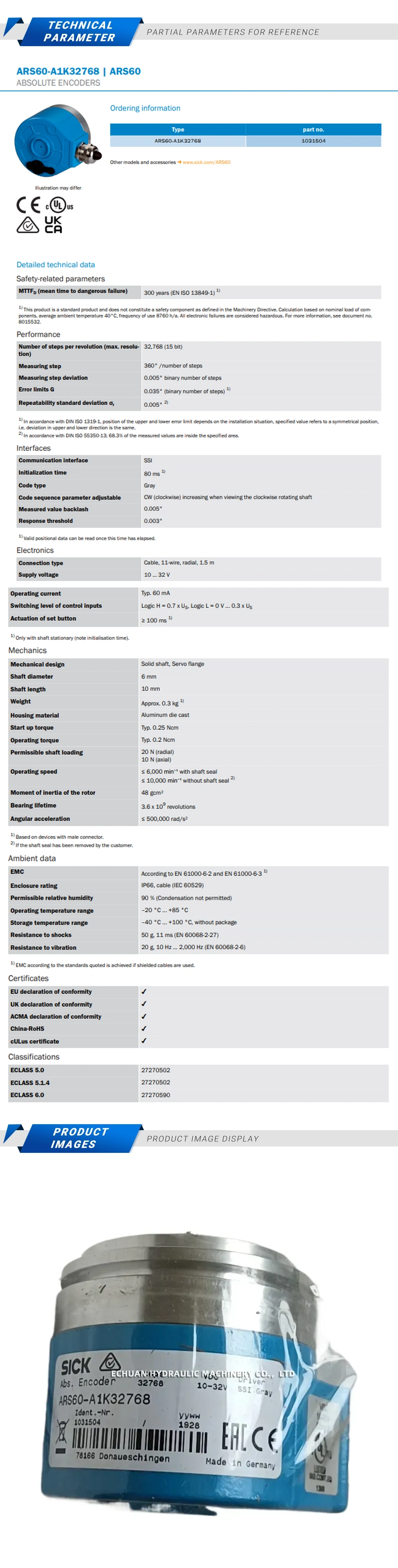 Sick ARS60-A1K32768 Description