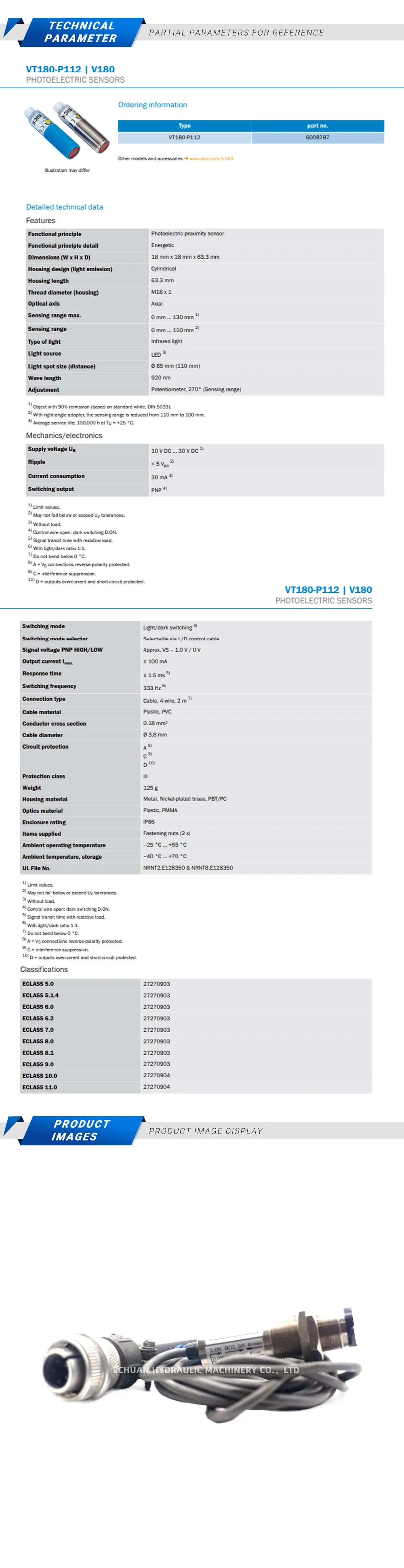 Sick VT180-P112 Description