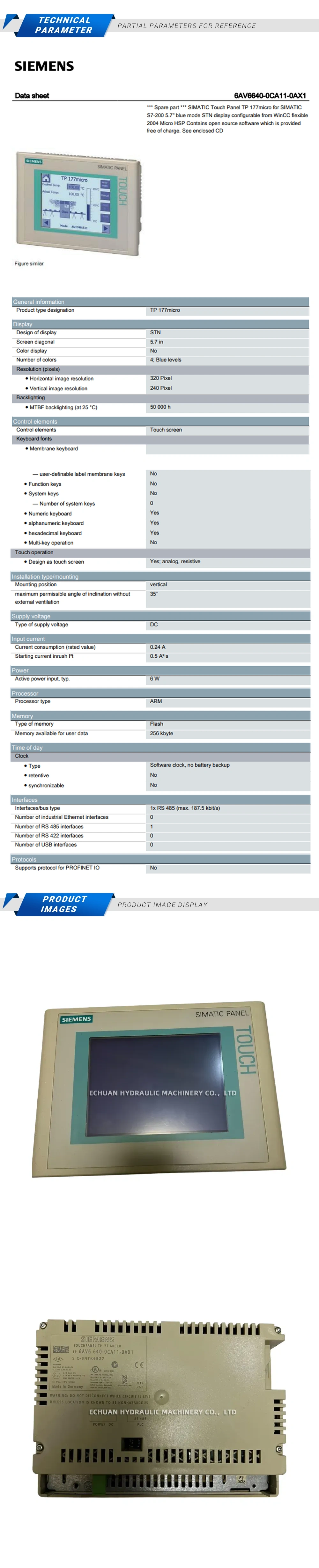 Siemens 6AV6 640-0CA11-0AX1 Description