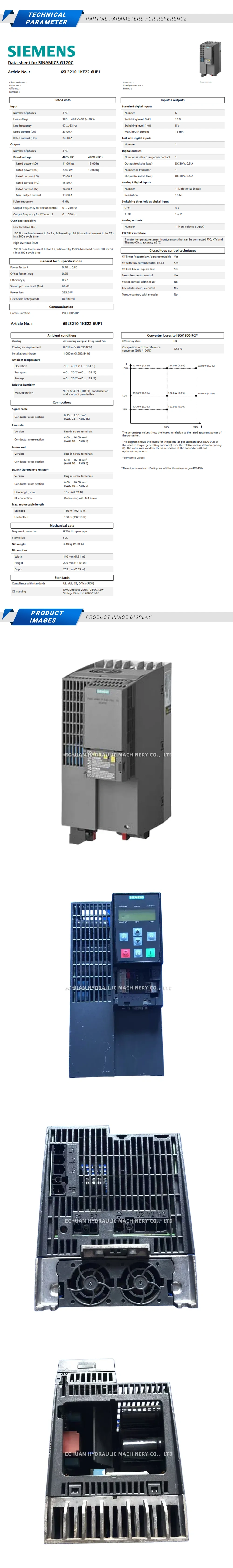 Siemens 6SL3210-1KE22-6UP1 Description