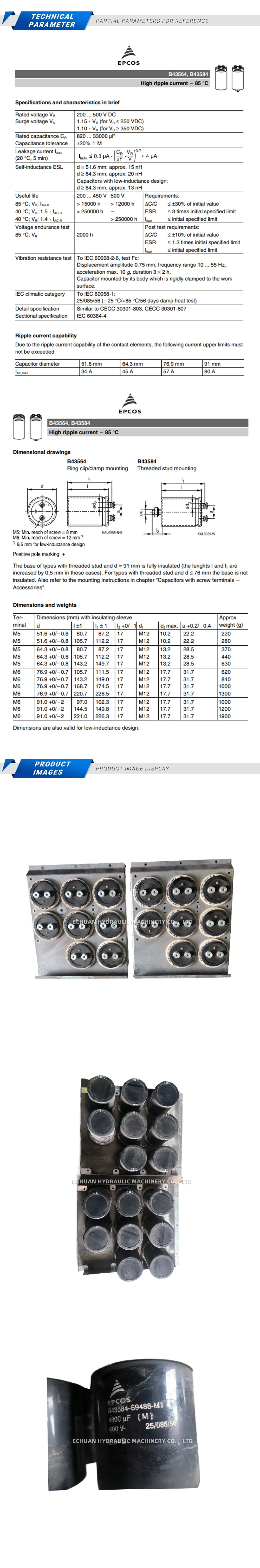 Siemens EPCOS B43564-S9488-M1 Description